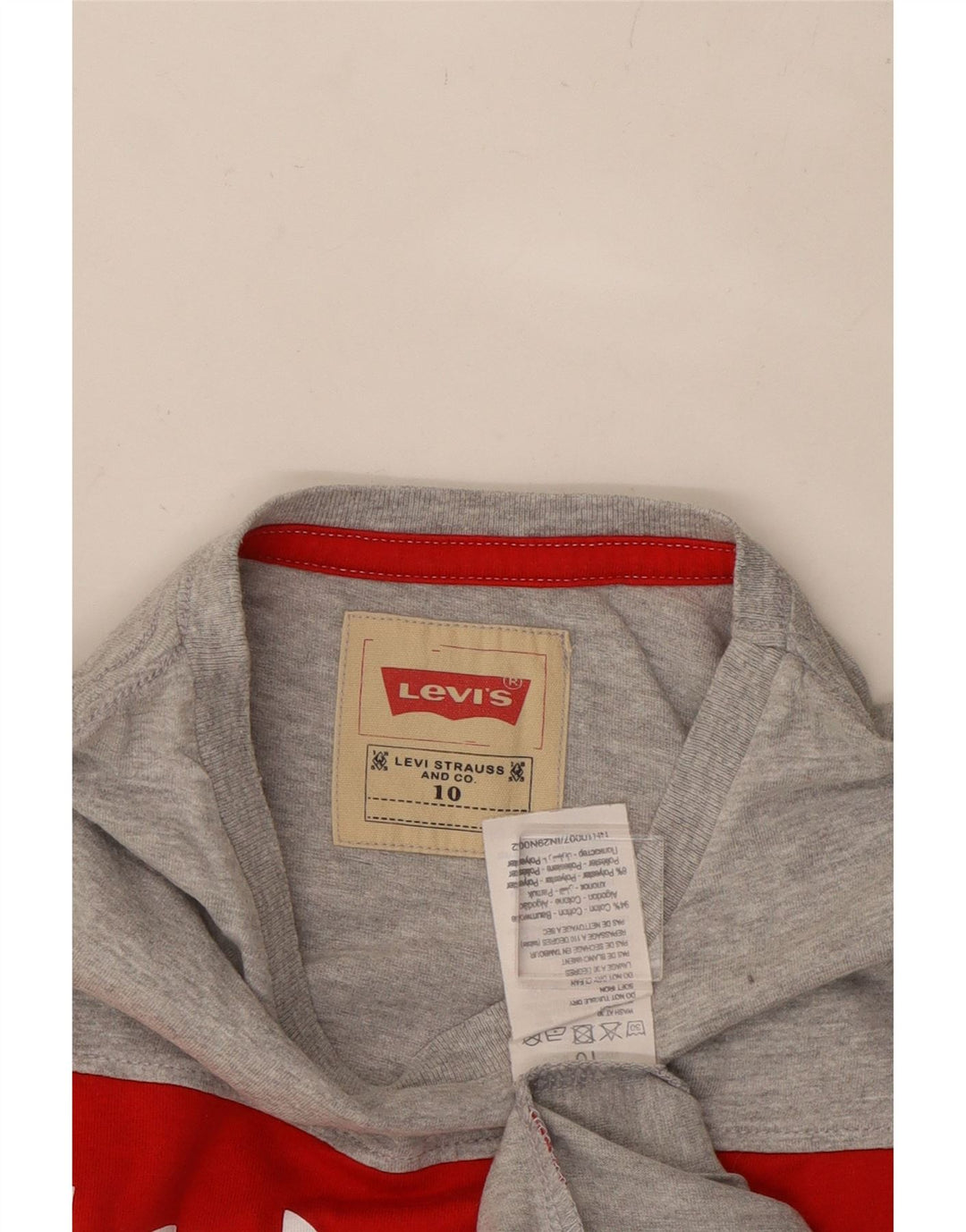 LEVI'S Boys Graphic T-Shirt Top 9-10 Years Grey Flecked Cotton Vintage Levi's and Second-Hand Levi's from Messina Hembry 