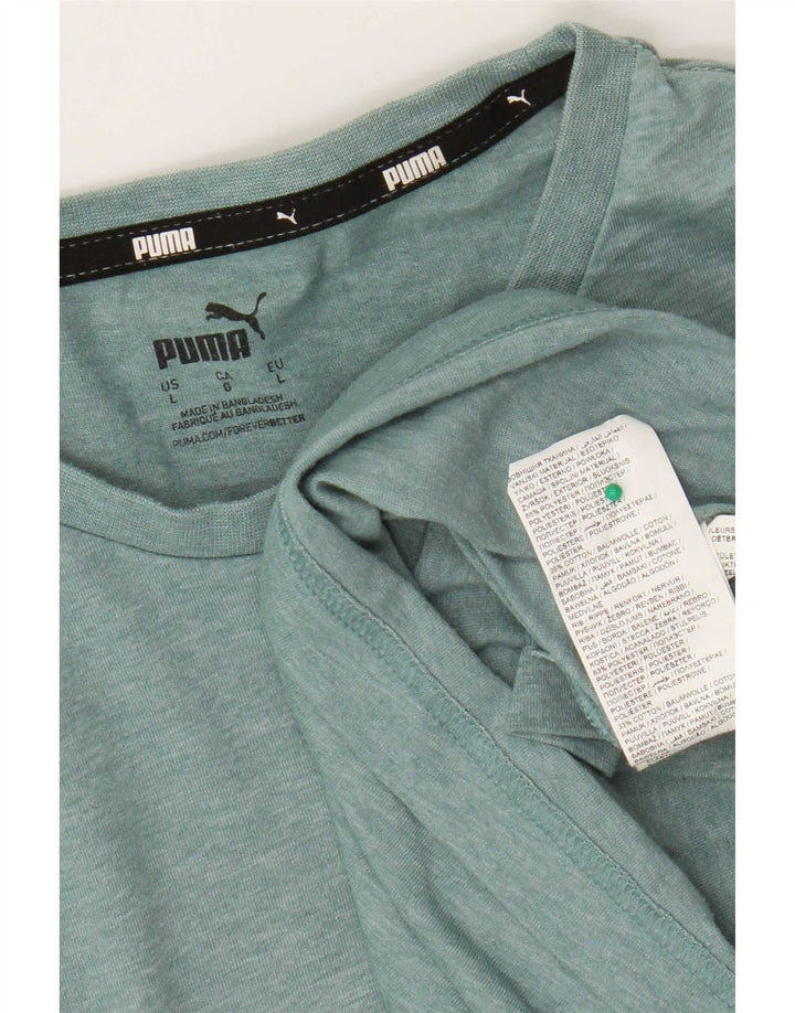 Puma Herre grafisk T-shirt Top Stor Grøn Flecked Polyester