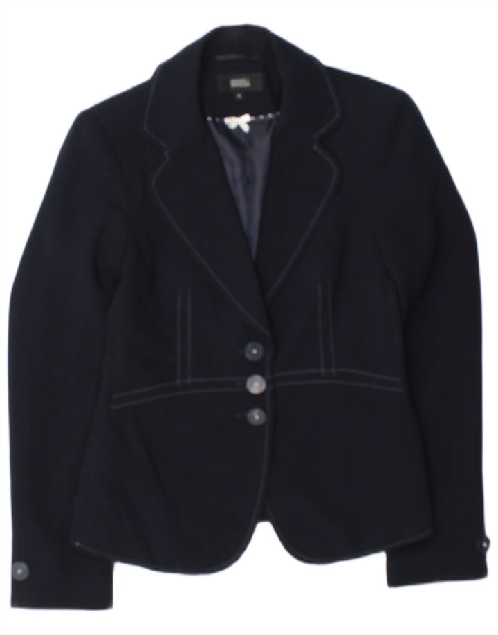 Marks & Spencer Dame 3 Button Blazer Jacket UK 8 Small Navy Blue