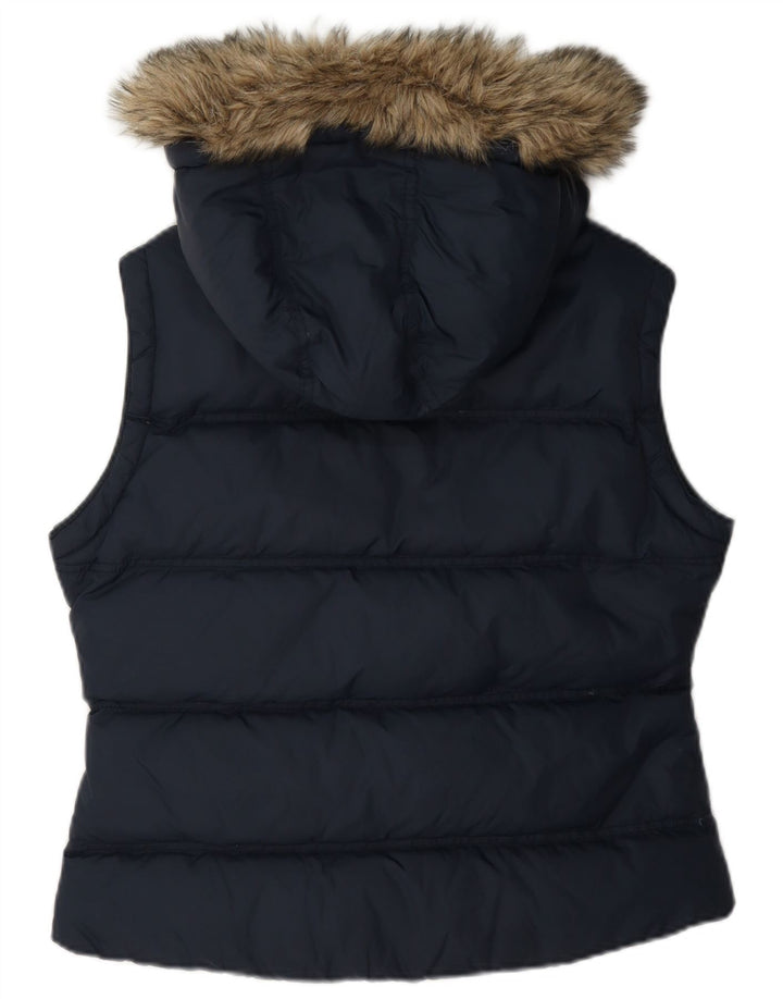 Jack Wills Dame Hætte Polstret Gilet UK 12 Medium Navy Blue
