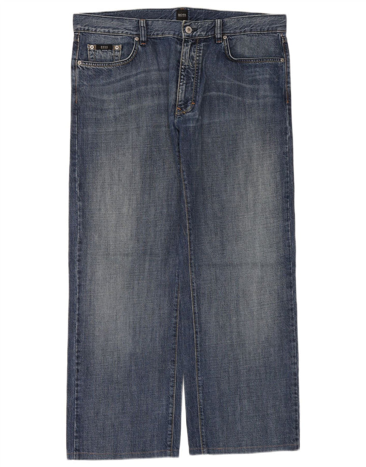 Hugo Boss Herre løse jeans W38 L30 Blå Bomuld