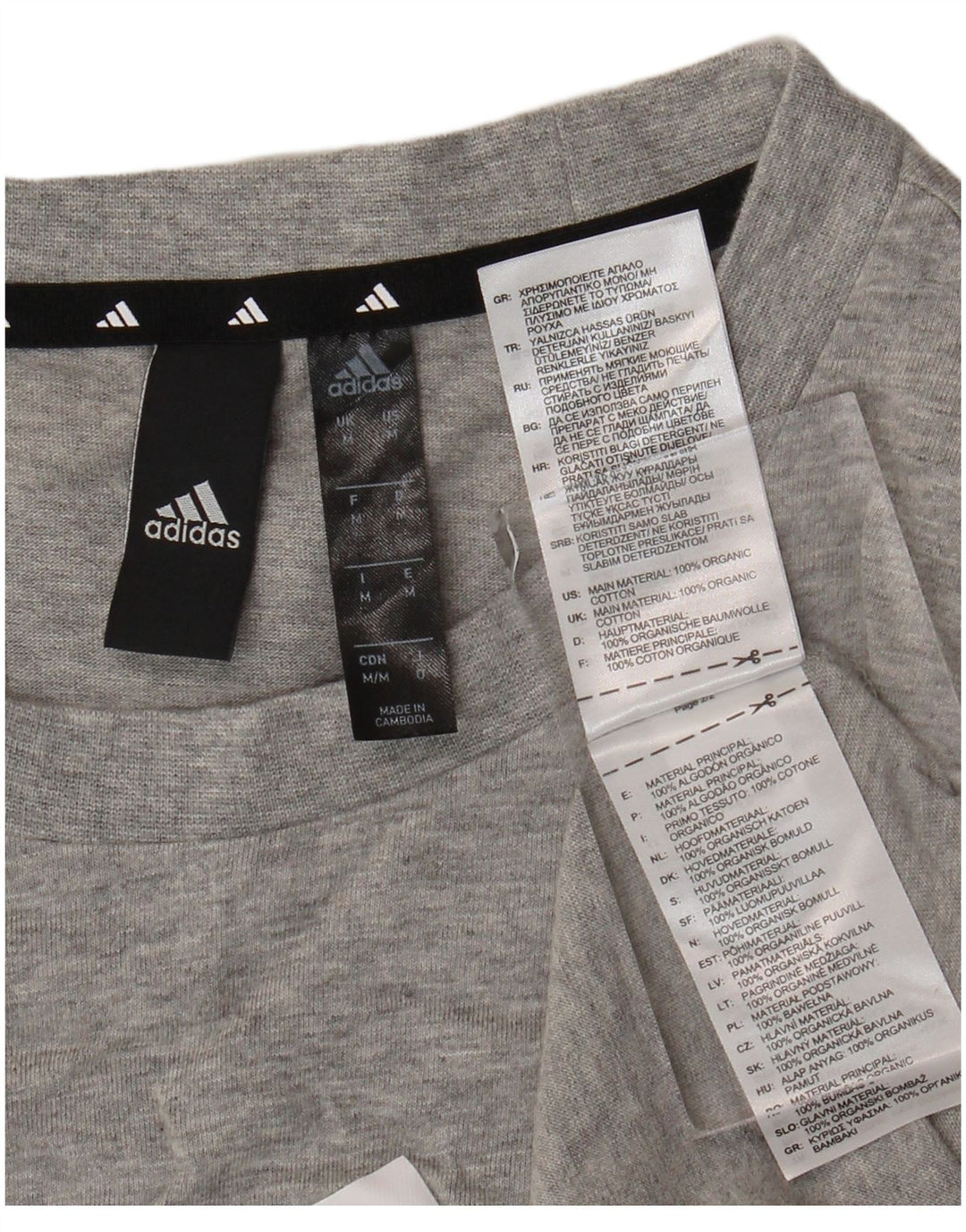 Adidas Herre grafisk T-shirt top mellemgrå bomuld