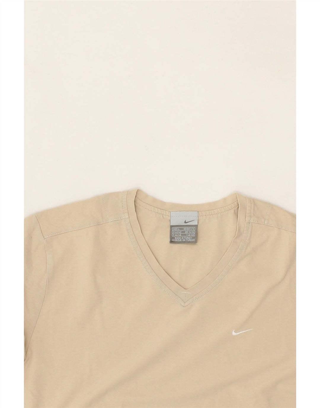 NIKE Womens T-Shirt Top UK 14/16 Large Beige Vintage Nike and Second-Hand Nike from Messina Hembry 
