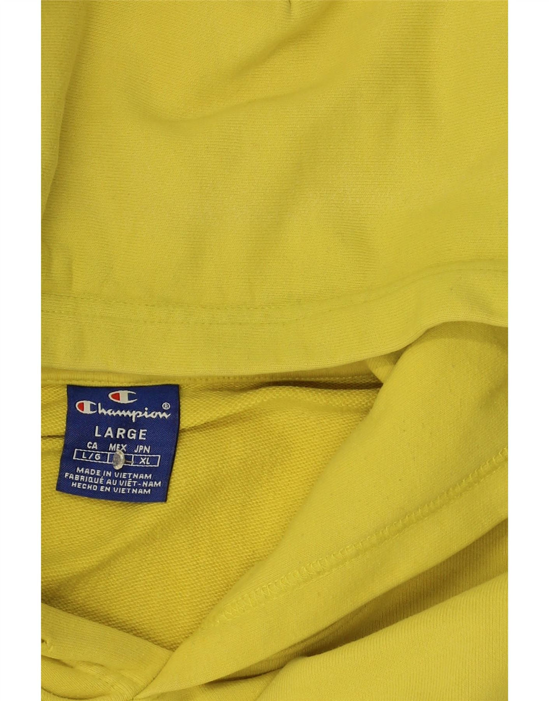 CHAMPION Mens Hoodie Jumper Large Yellow Cotton Vintage Champion and Second-Hand Champion from Messina Hembry 