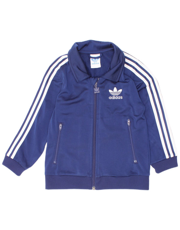 Adidas Drenge Træningsdragt Topjakke 3-4 År Marineblå Polyester