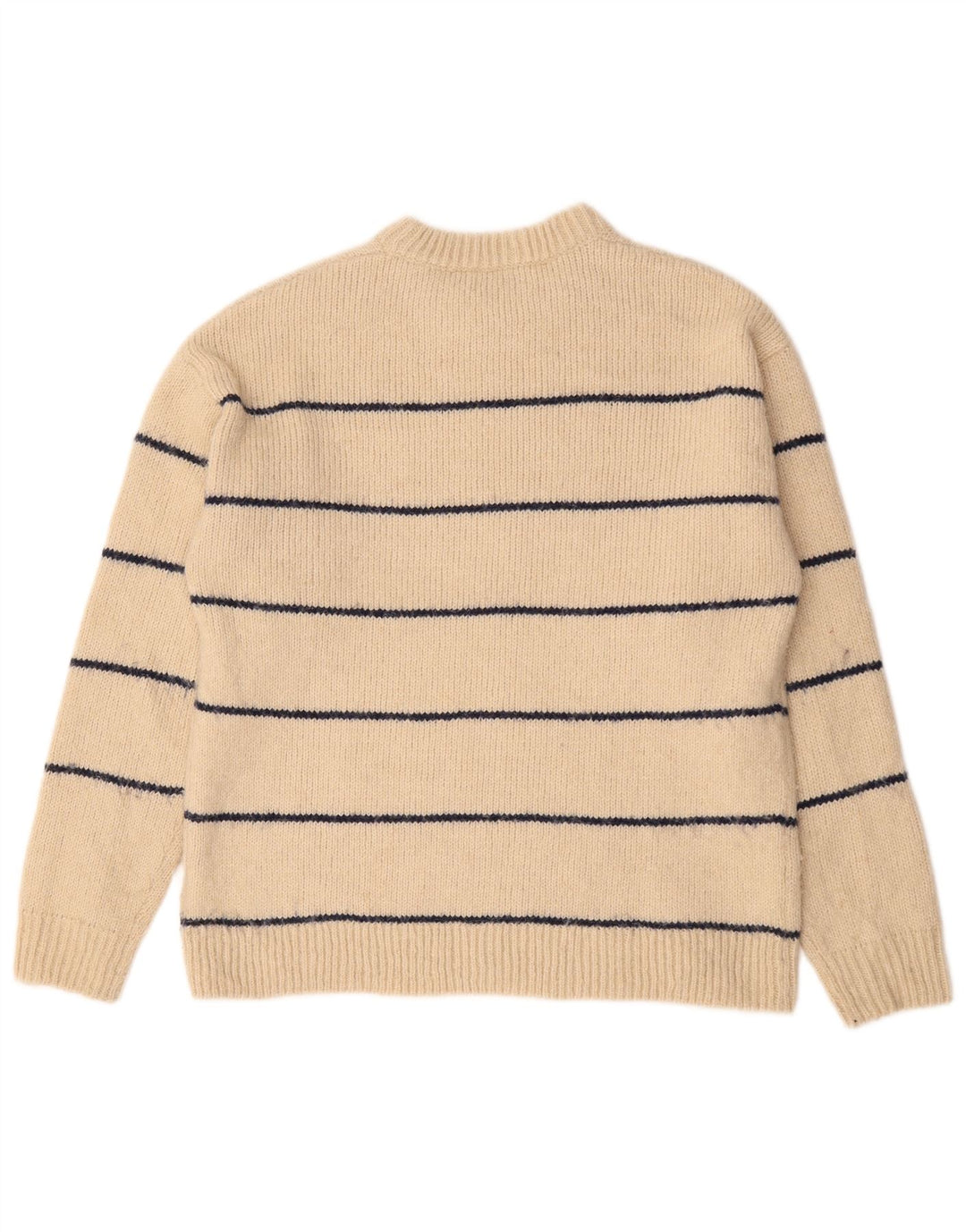 Zara drenge sweater med rund hals 13-14 år Beige stribet polyester