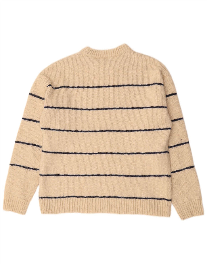 Zara drenge sweater med rund hals 13-14 år Beige stribet polyester