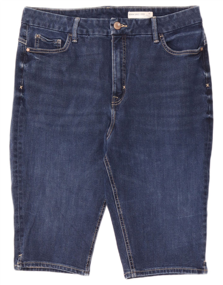 Marks & Spencer Dame denim Shorts UK 16 Large W34 Blue Cotton