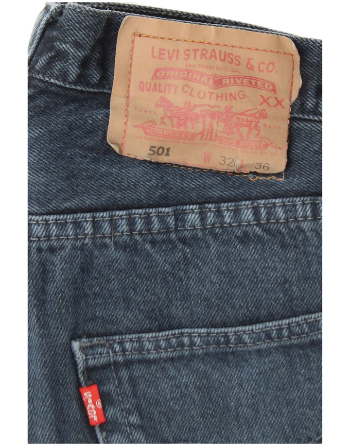 LEVI'S Herre 501 Straight Jeans W32 L25 Blå Bomuld