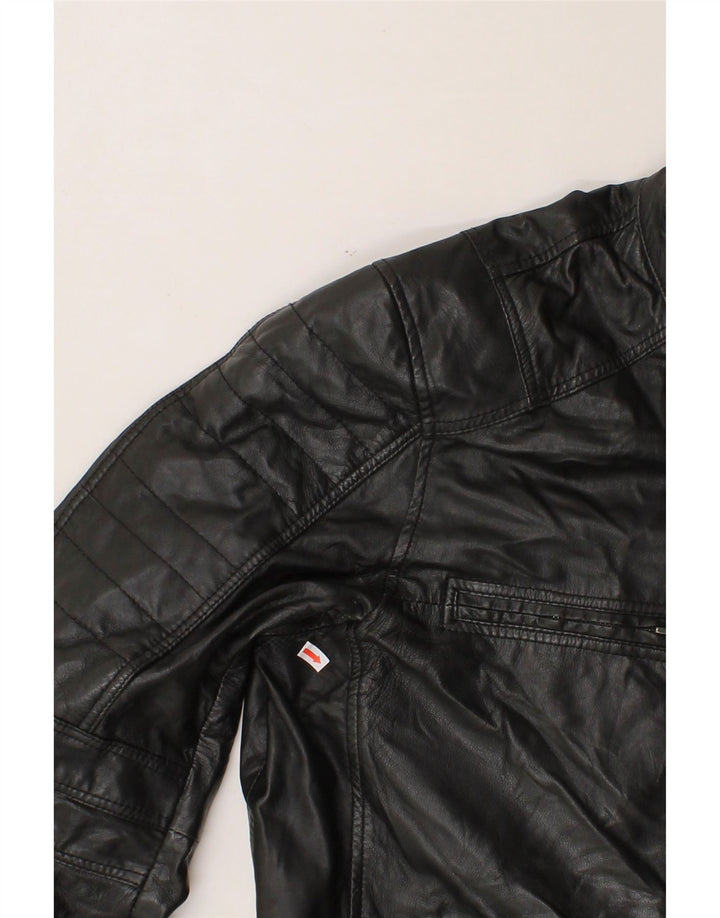 CONBIPEL Mens Leather Jacket IT 54 2XL Black Leather Vintage Conbipel and Second-Hand Conbipel from Messina Hembry 
