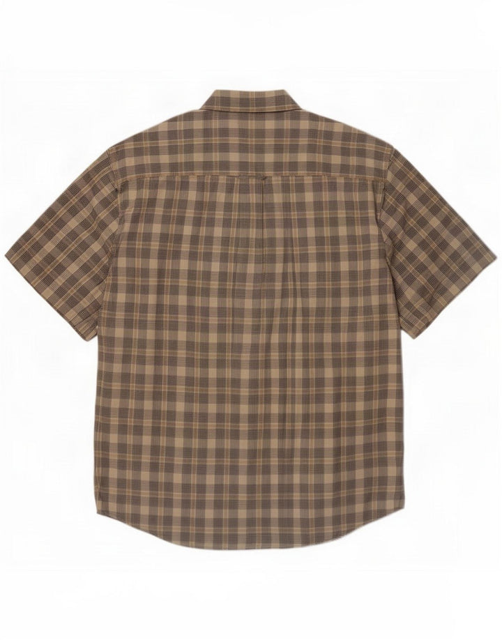 Eddie Bauer Kortærmet Herreskjorte Medium Beige Ternet Bomuld