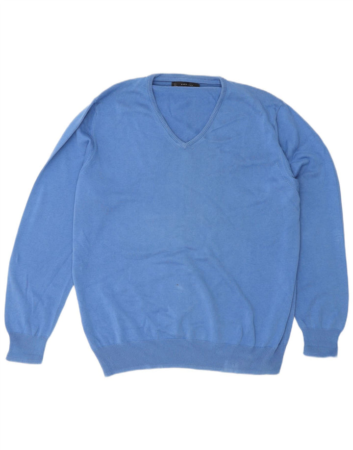Zara Herre V-hals sweater Stor Blå