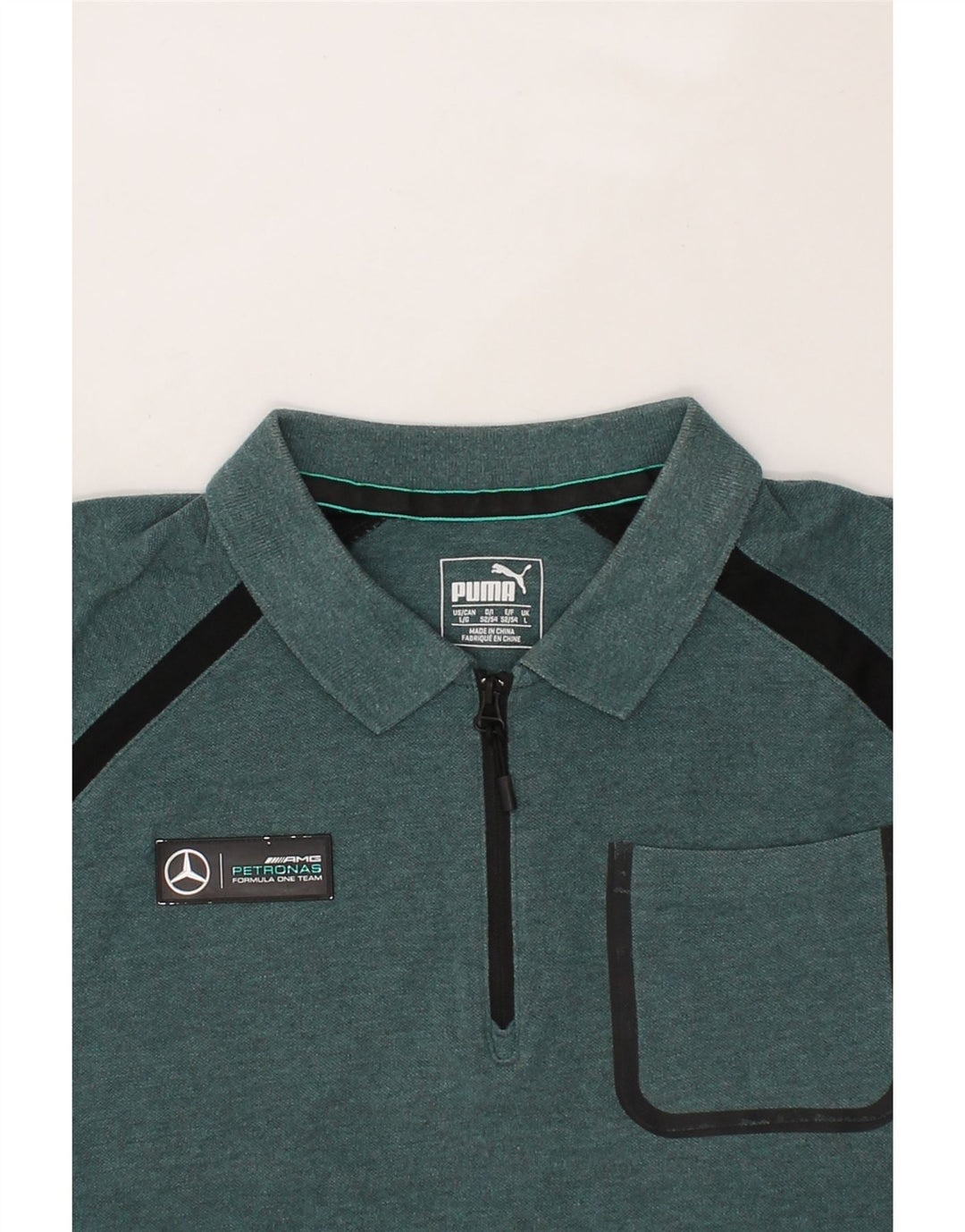 PUMA Mens Polo Shirt Large Green Cotton Vintage Puma and Second-Hand Puma from Messina Hembry 