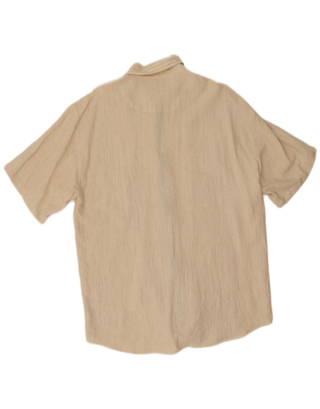 Vintage kortærmet herreskjorte XL beige stribet
