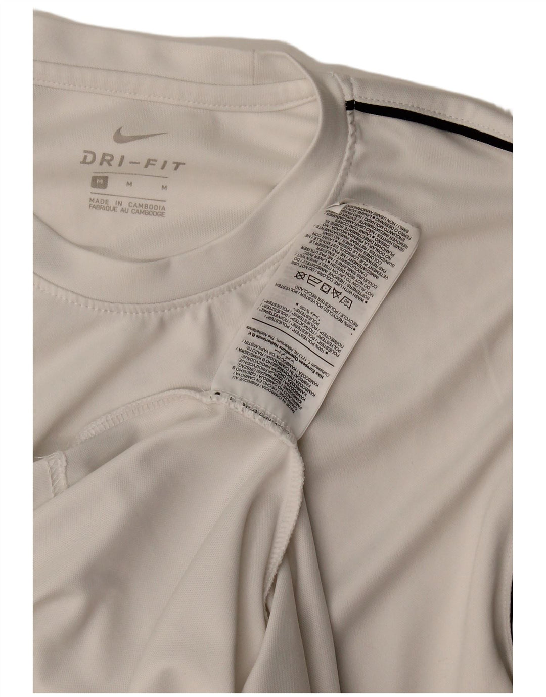 Nike Herre Dri Fit T-shirt Top Medium White Polyester