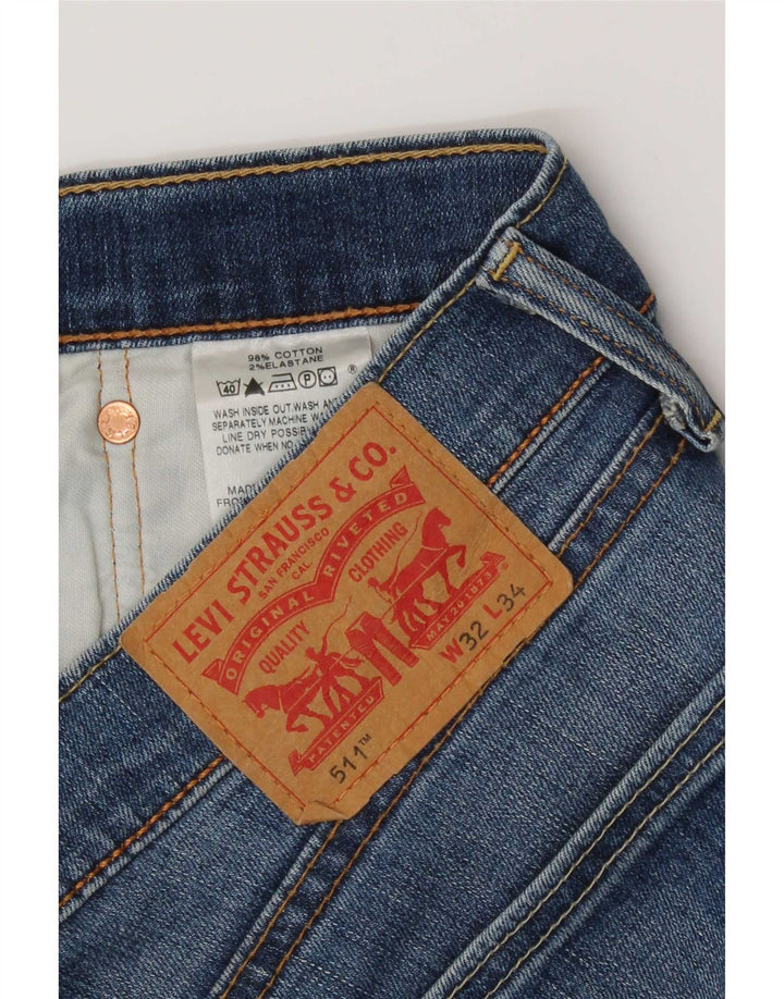 Levi's Herre 511 Slim Jeans W32 L34 Blå
