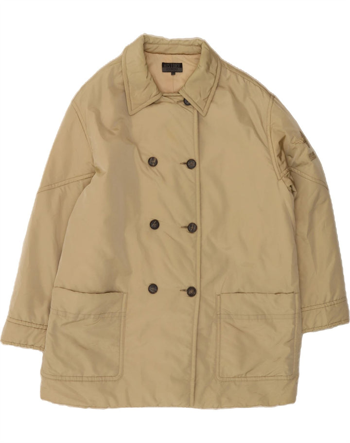 ICEBERG Womens Oversized Double Breasted Coat EU 46 XL Beige Polyamide Vintage Iceberg and Second-Hand Iceberg from Messina Hembry 