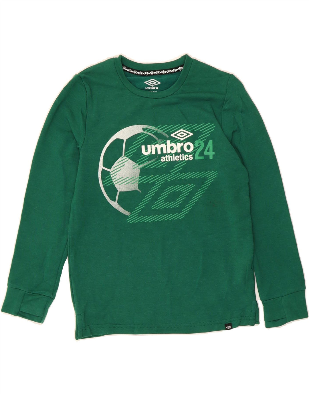 UMBRO Boys Graphic Sweatshirt Jumper 8-9 Years Medium  Green Polyester Vintage Umbro and Second-Hand Umbro from Messina Hembry 