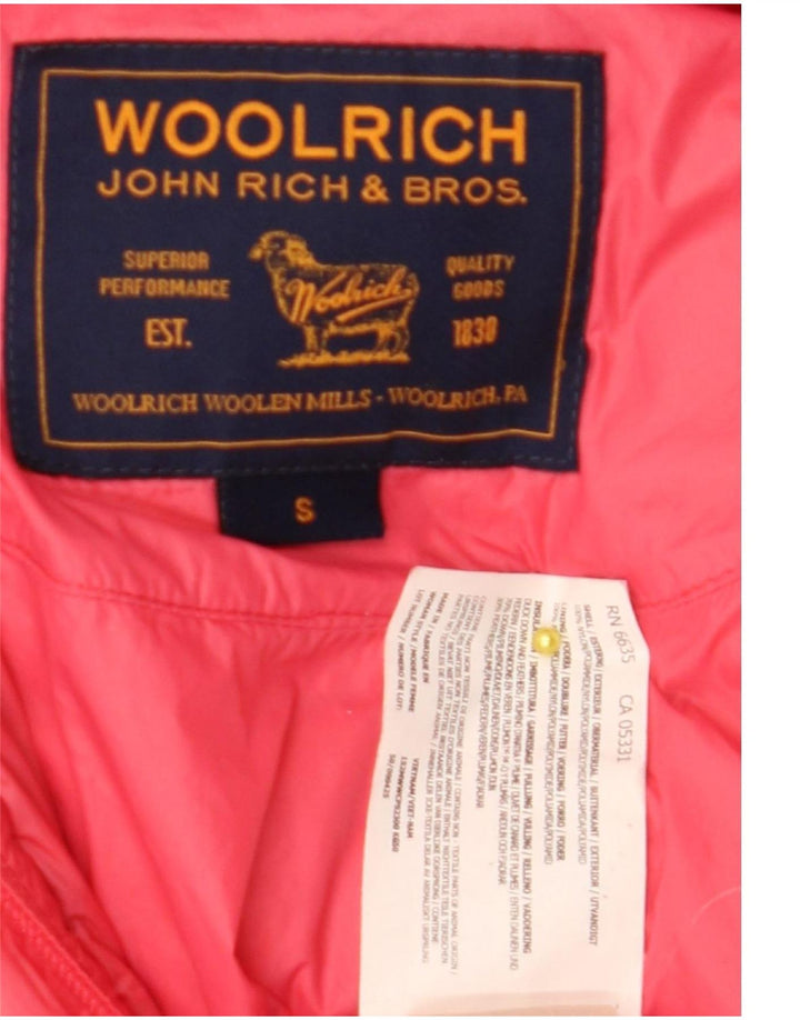 Woolrich Polstret hættejakke til kvinder UK 10 Lille Pink Polyamid