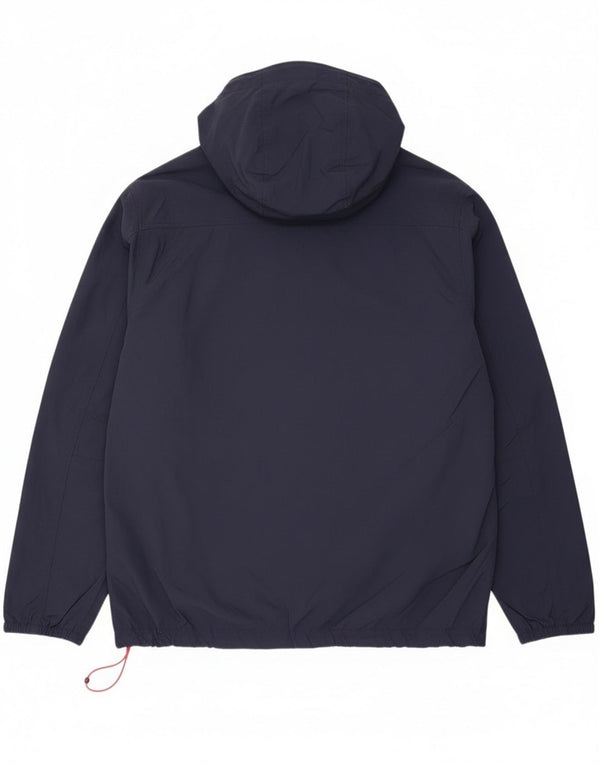 Kappa Herre Grafisk Hætte Anorak Jakke UK 42 XL Navy Blue Polyamide