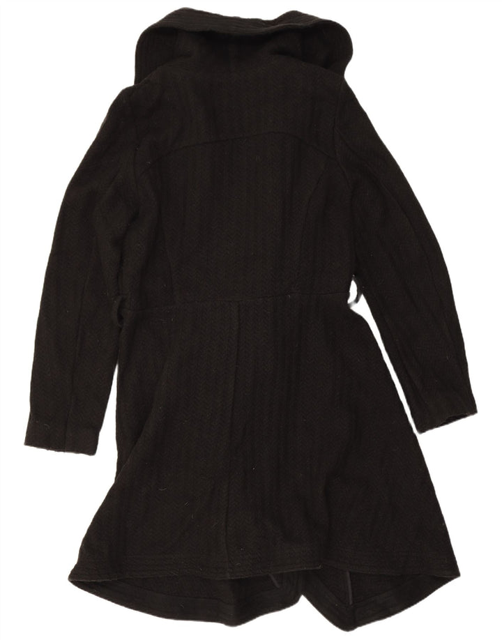 Oasis Womens Wrap Overcoat UK 12 Medium Black Sildebensuld