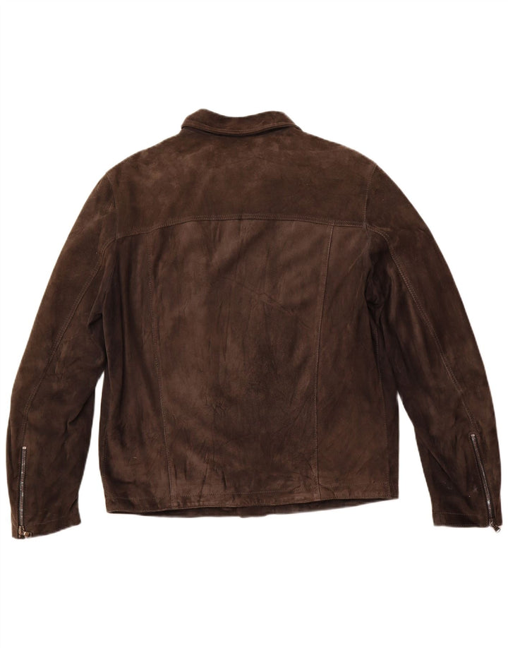 Vintage dame ruskindsjakke UK 12 medium brunt læder