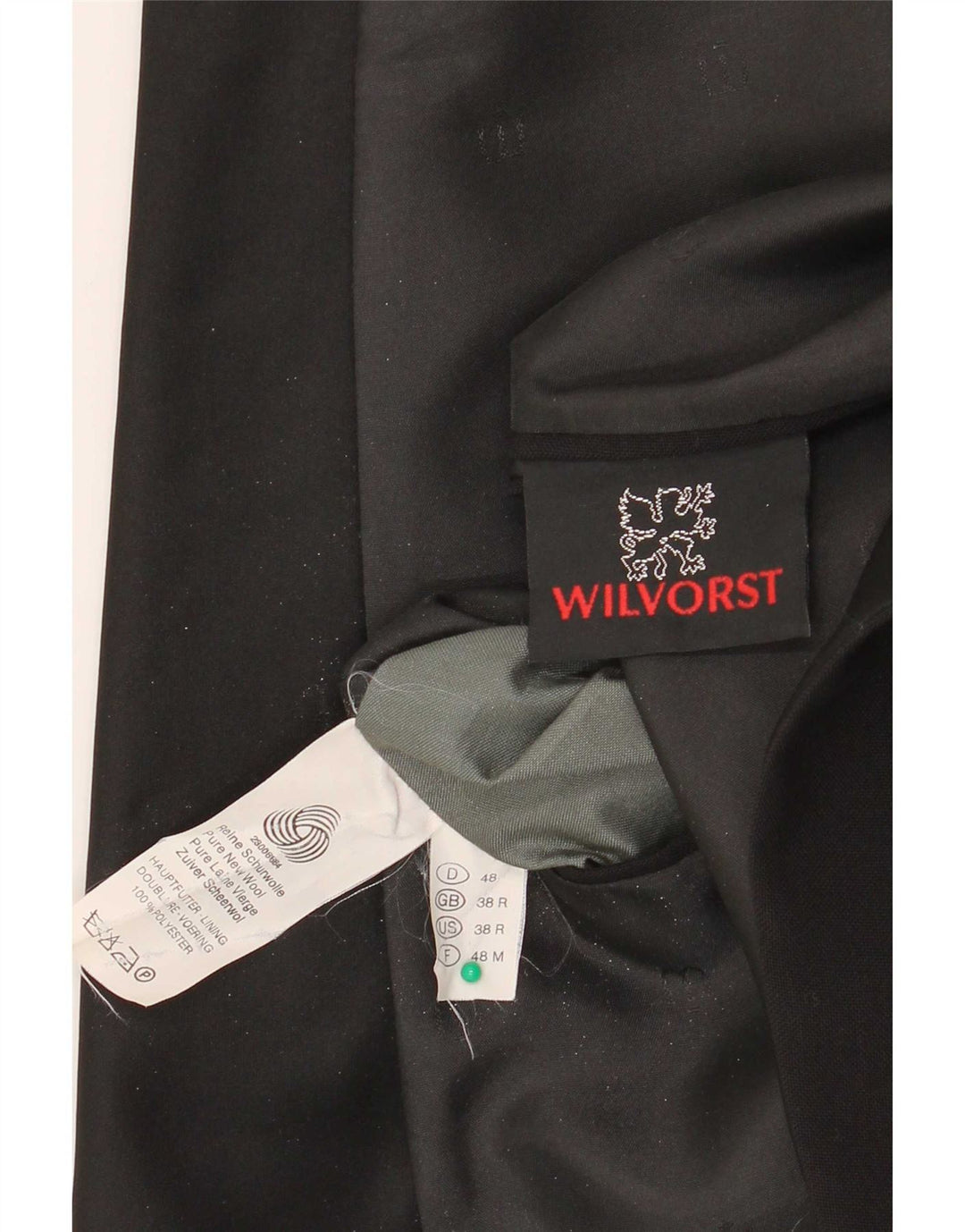 Wilvorst Herre 1 Knap Blazer Jacket UK 38 Medium Sort Ny Uld