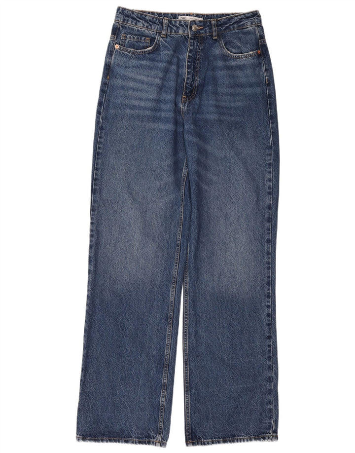 Zara Dame Straight Jeans EU 40 Medium W30 L33 Blå Bomuld
