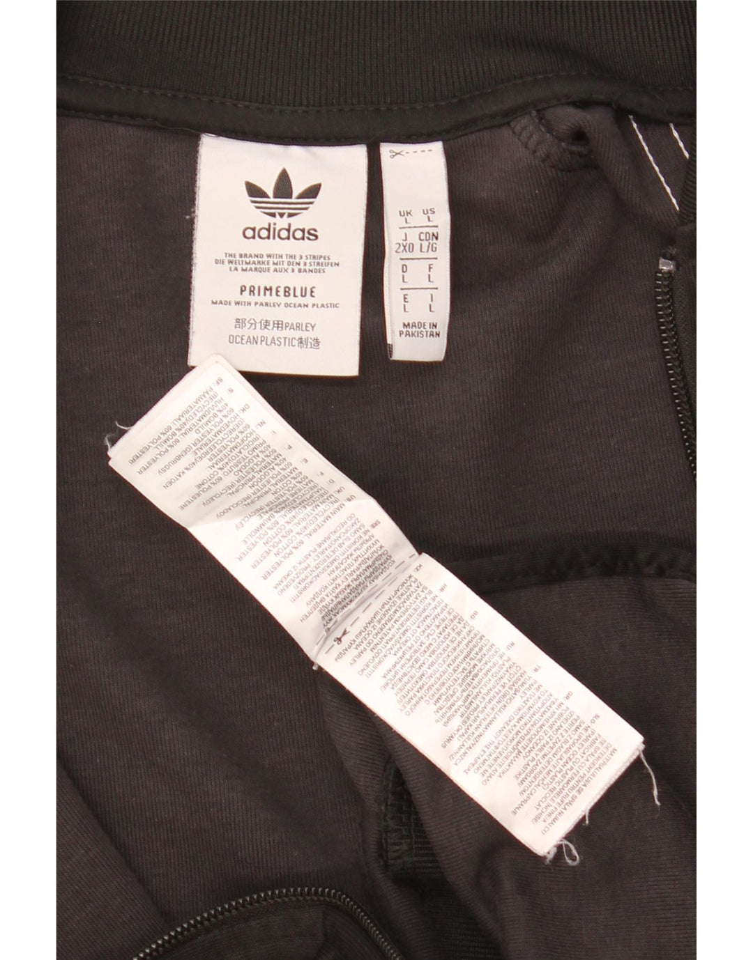 Adidas herre træningsjakke topjakke stor sort farveblok polyestermateriale