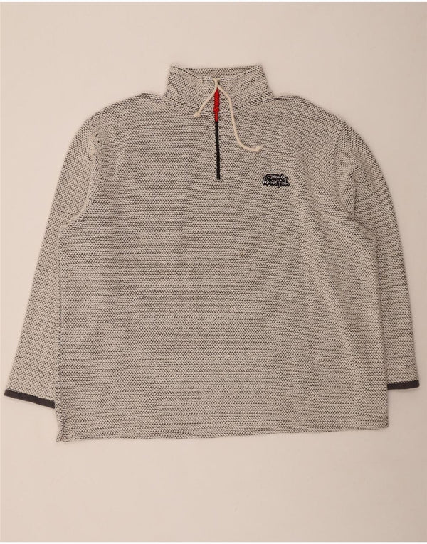 WEIRD FISH Mens Zip Neck Sweatshirt Jumper 3XL Grey Cotton