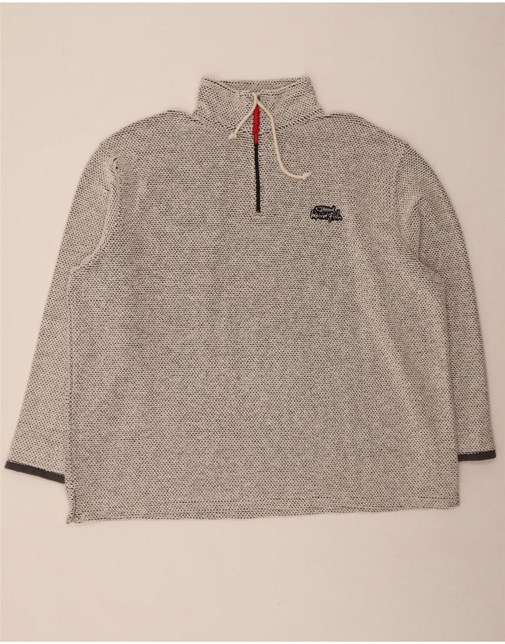 WEIRD FISH Herre Zip Neck Sweatshirt Jumper 3XL Grå Bomuld
