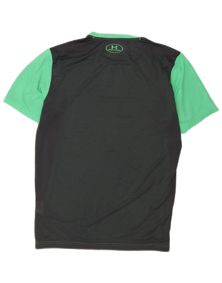 Under Armour Herre Heat Gear T-Shirt Top Medium Grøn Colourblock Polyester