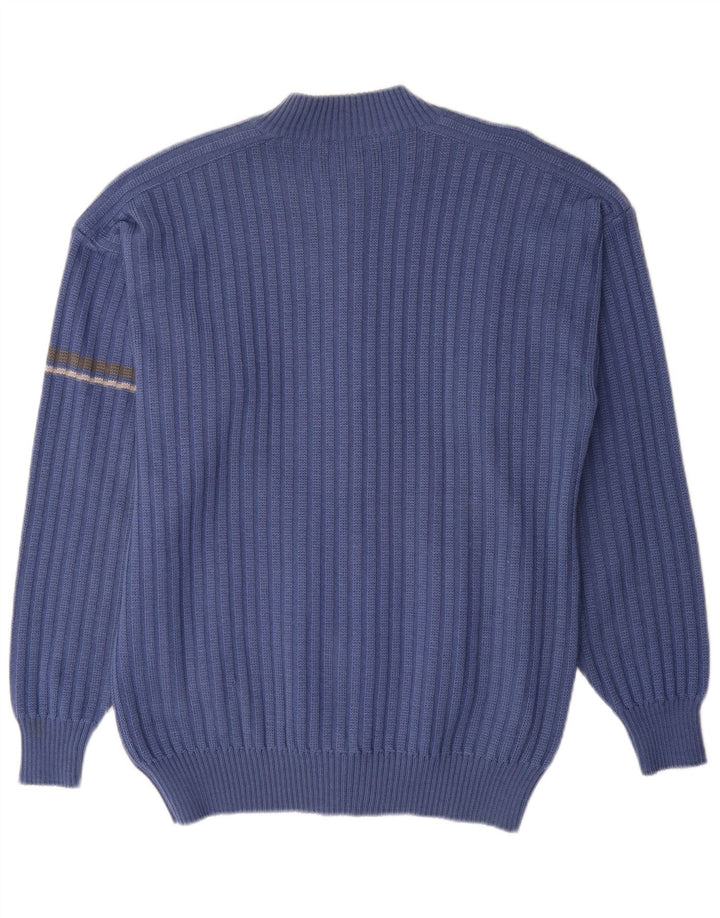 Vintage herre cardigan sweater stor blå