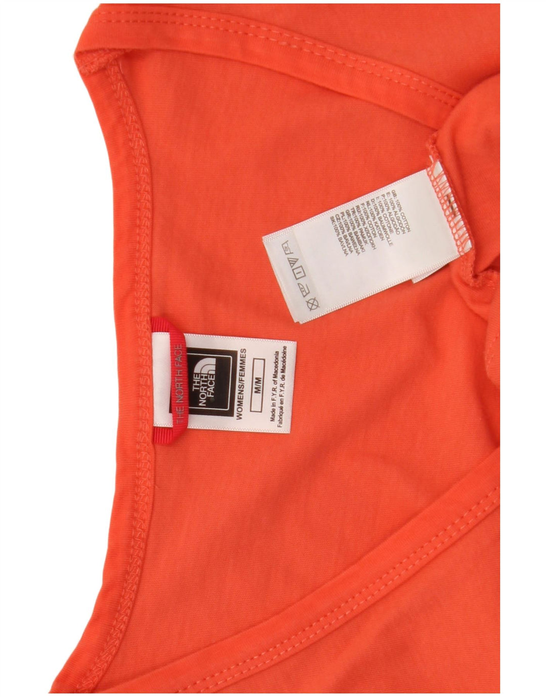 The North Face Dame T-Shirt Top UK 12 Medium Orange Bomuld