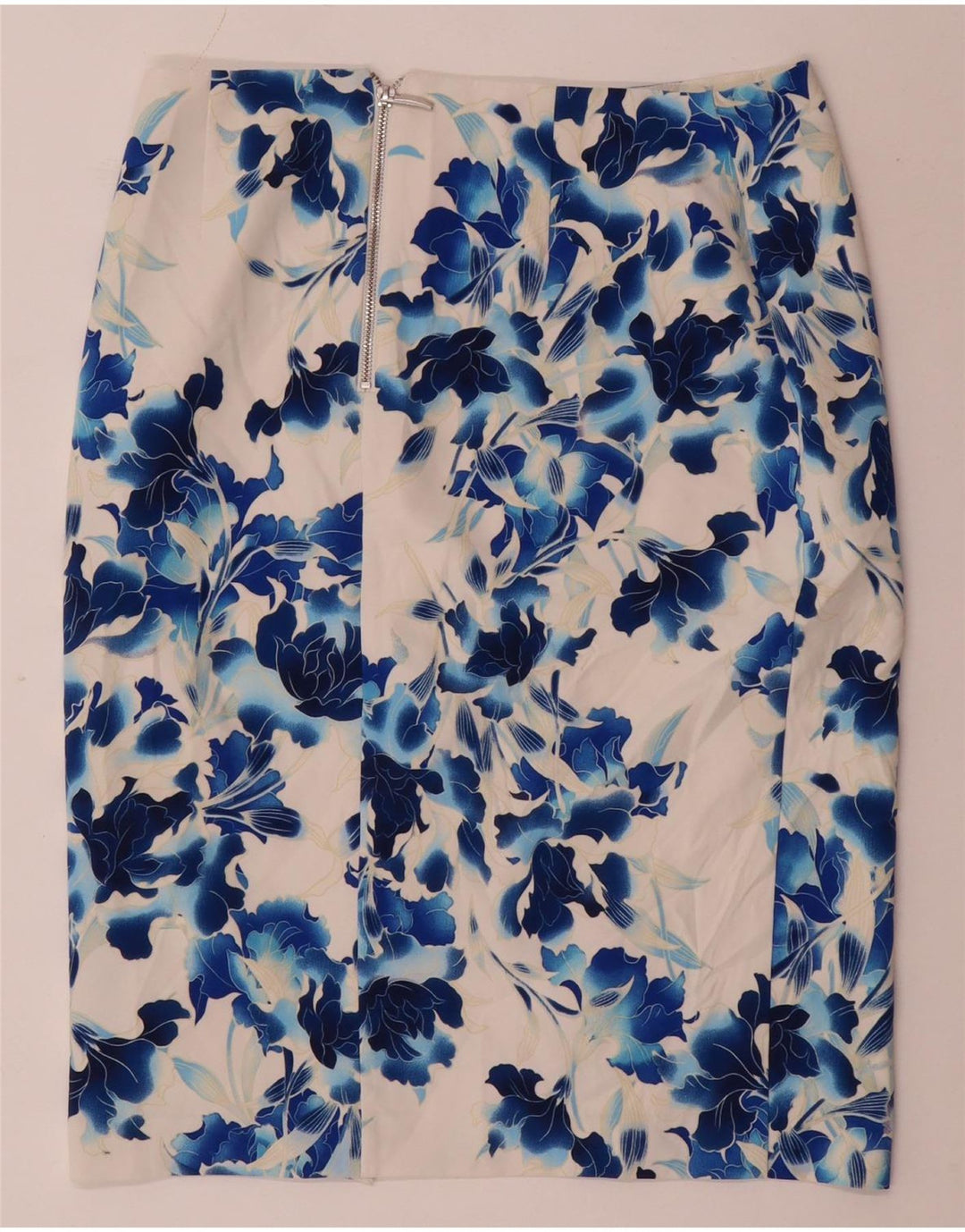 Oasis Womens Pencil Skirt UK 12 Medium W32 White Floral Polyester