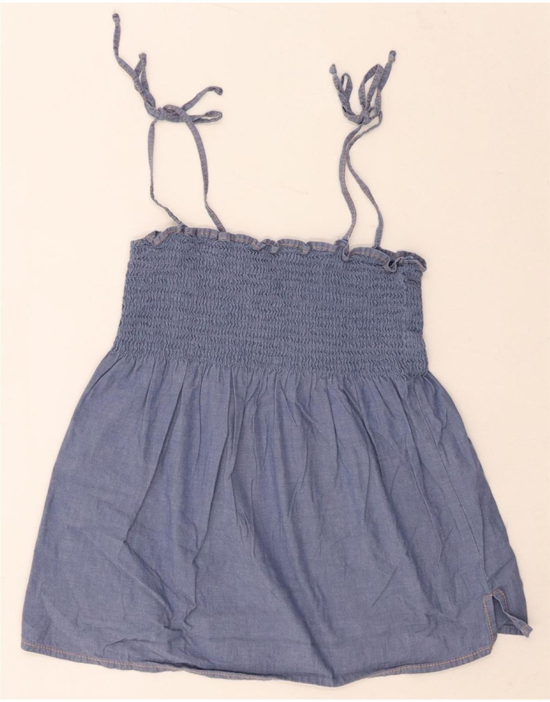 BENETTON Girls Cami Top 7-8 Years Small  Blue Cotton Vintage Benetton and Second-Hand Benetton from Messina Hembry 