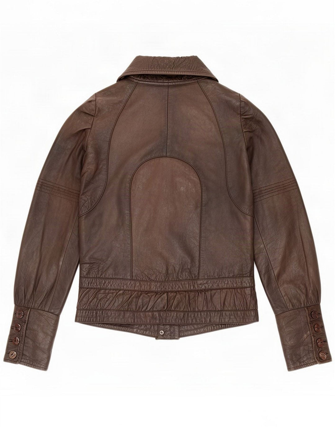 Numph Dame Læderjakke UK 8 Small Brown Classic