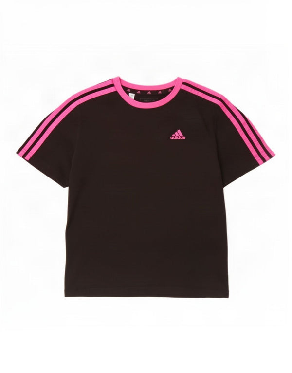 Adidas Pige T-Shirt Top 9-10 År Sort Bomuld