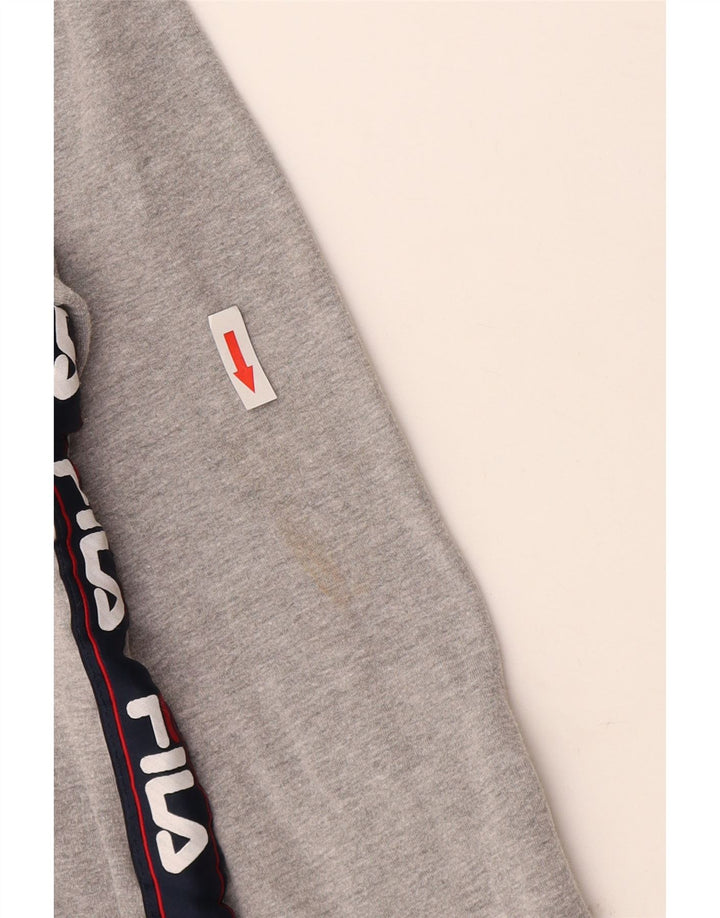 Fila Dame Grafisk Sweatshirt Jumper UK 16 Stor Grå Bomuld