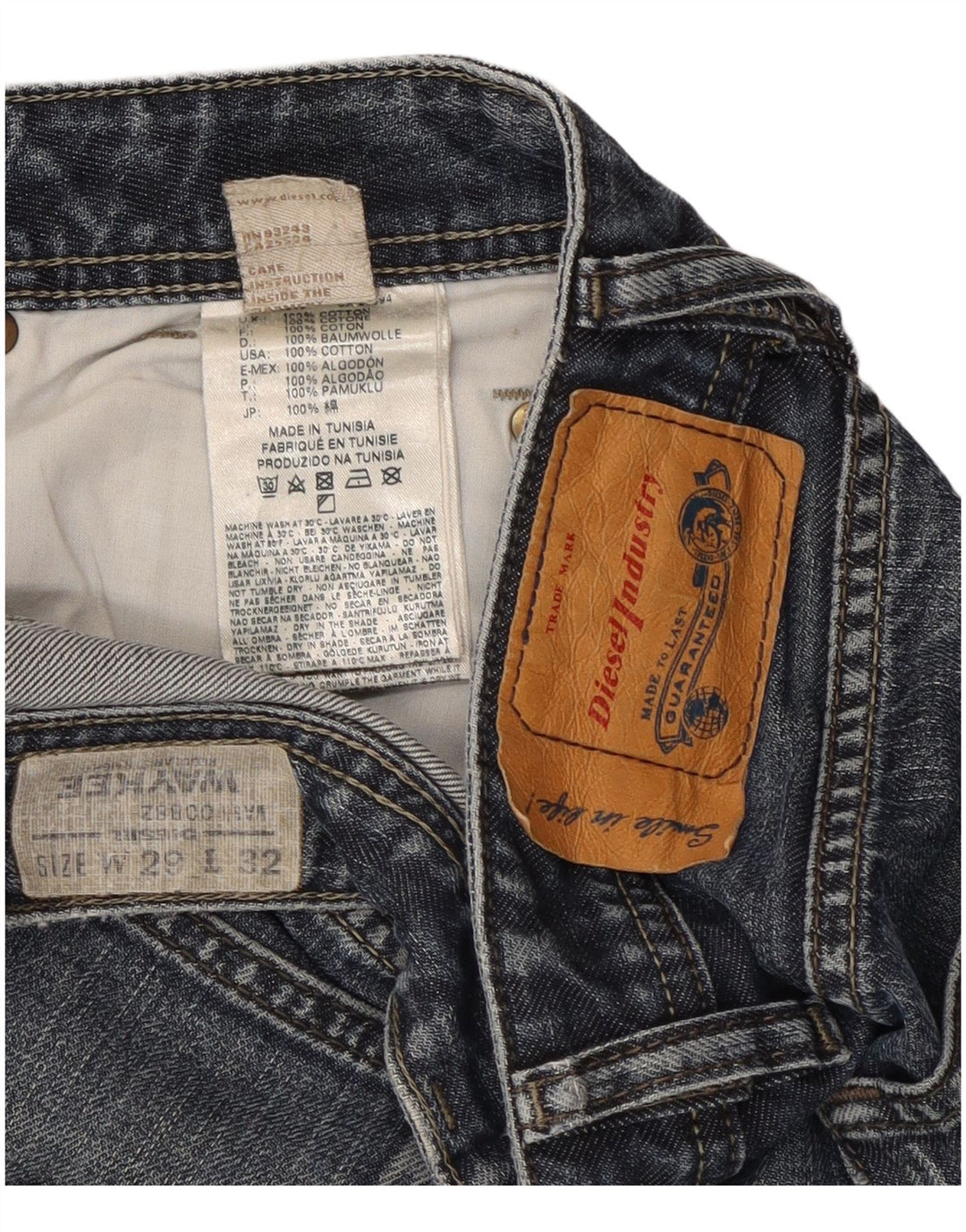 Diesel Herre Waykee Regular Straight Jeans W29 L32 Blå Bomuld