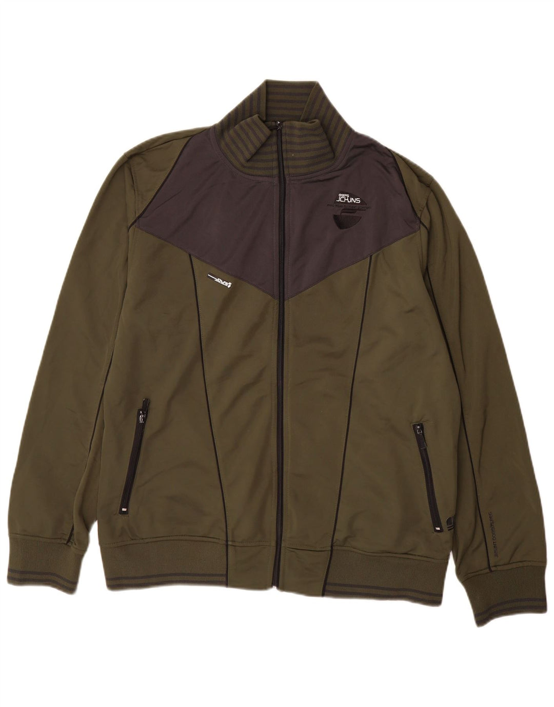 Jack & Jones Herre grafisk træningsdragt Topjakke 2XL Khaki Colourblock