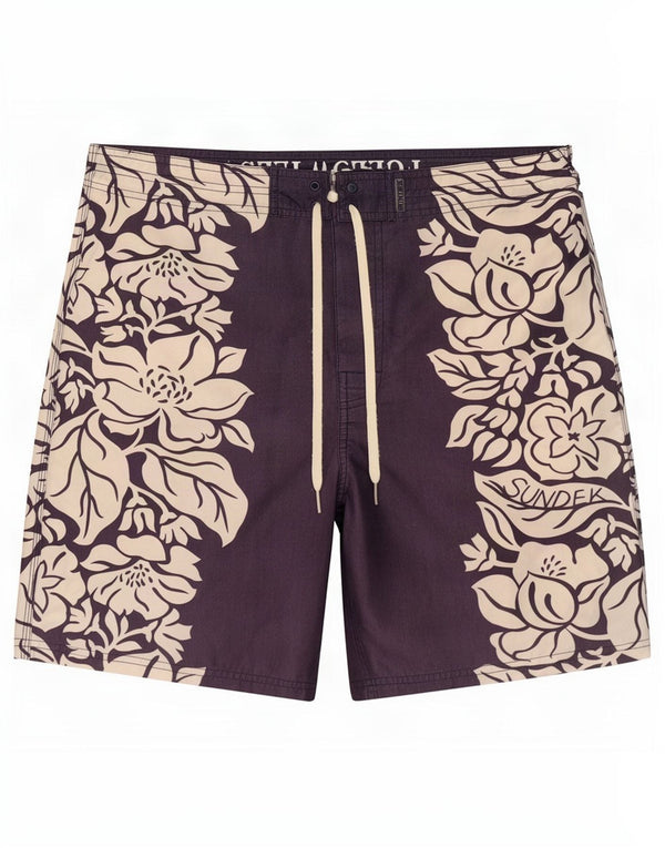 Sundek Herre badeshorts Large Grå Blomster