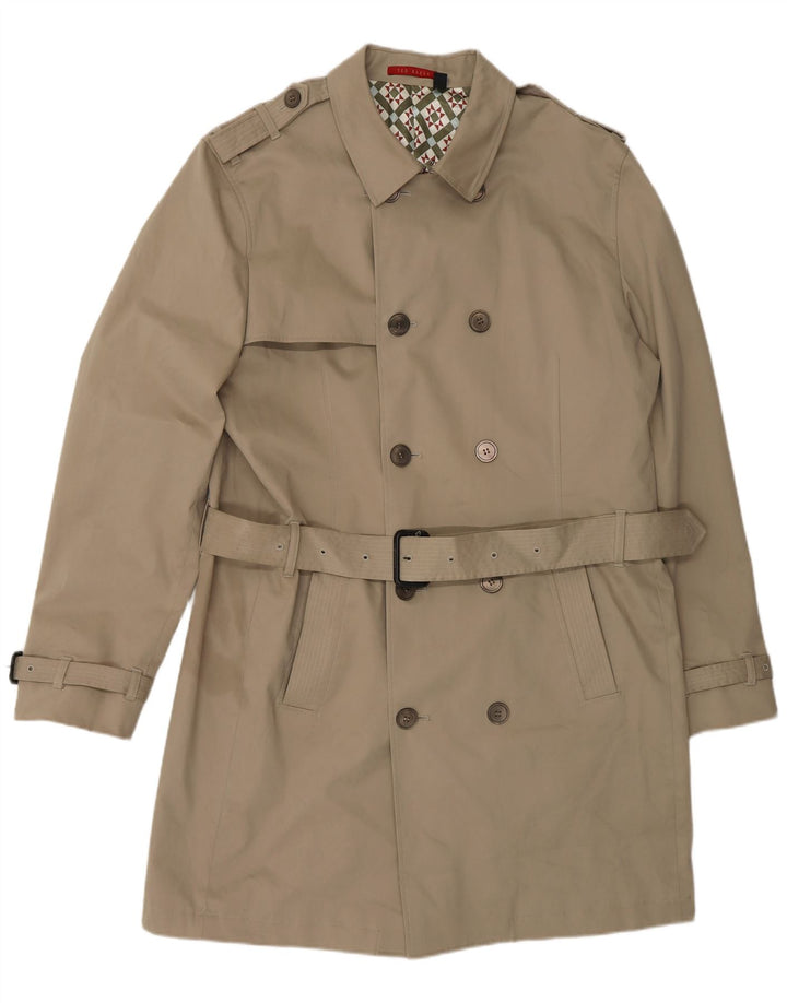TED BAKER Trench Coat til mænd EU 44 XS Beige Bomuld