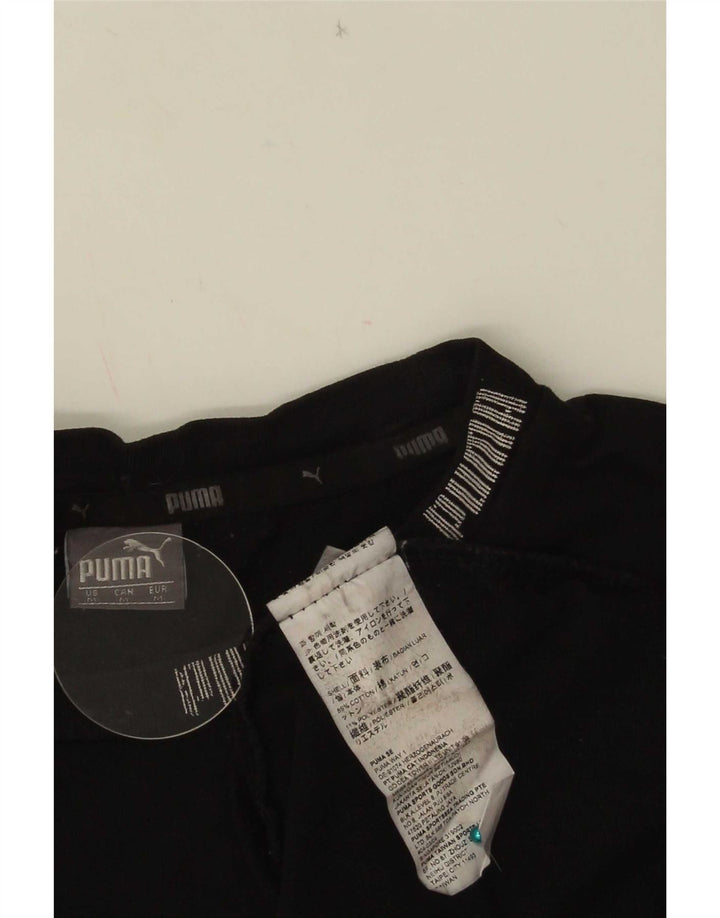 Puma Herre Grafisk T-Shirt Top Medium Sort Bomuld