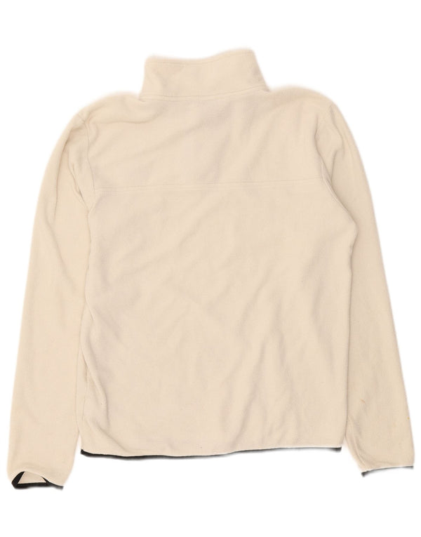 The North Face Mens Button Neck Fleece Jumper Small White Polyester