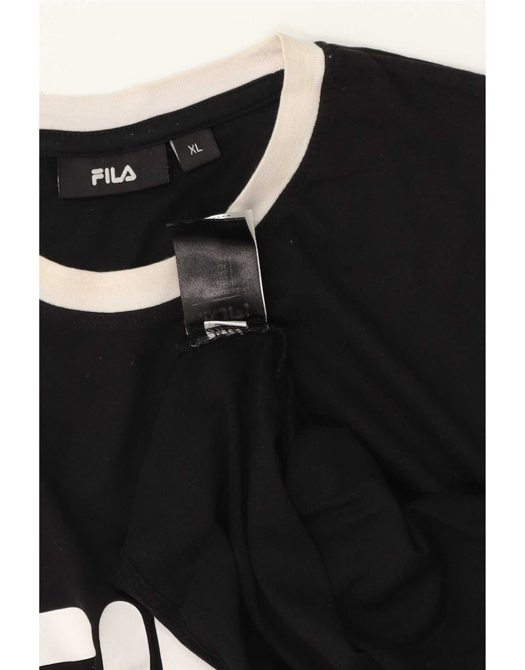 Fila Herre Grafisk T-Shirt Top XL Sort Bomuld