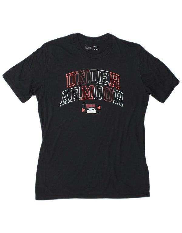 Under Armour Herre Heat Gear Grafisk T-shirt Top Medium Navyblå Bomuld