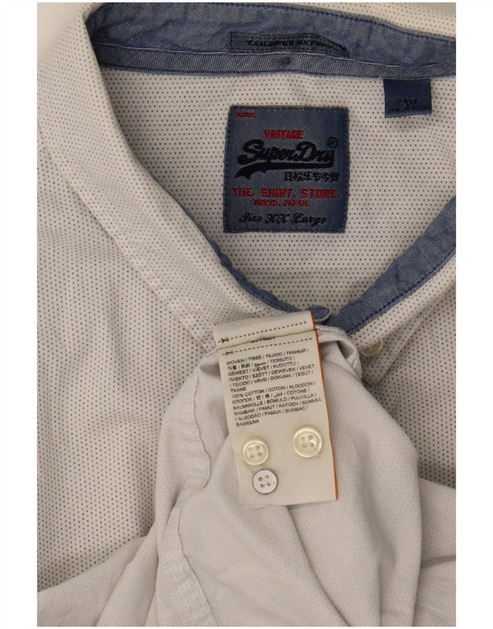 Superdry herreskjorte 2XL grå plettet bomuld