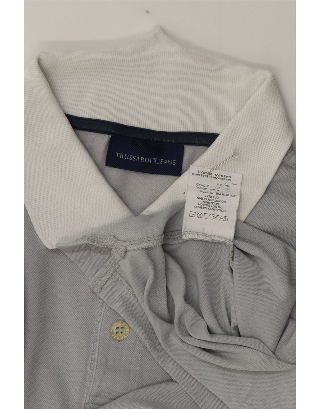 Trussardi herre poloshirt XL grå bomuld