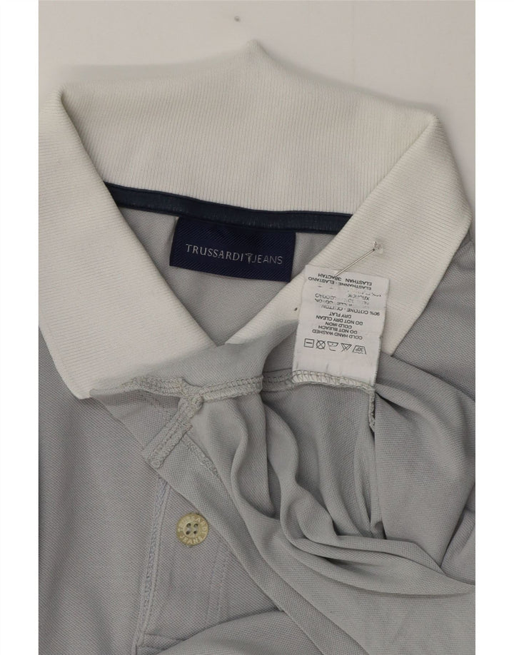 Trussardi herre poloshirt XL grå bomuld